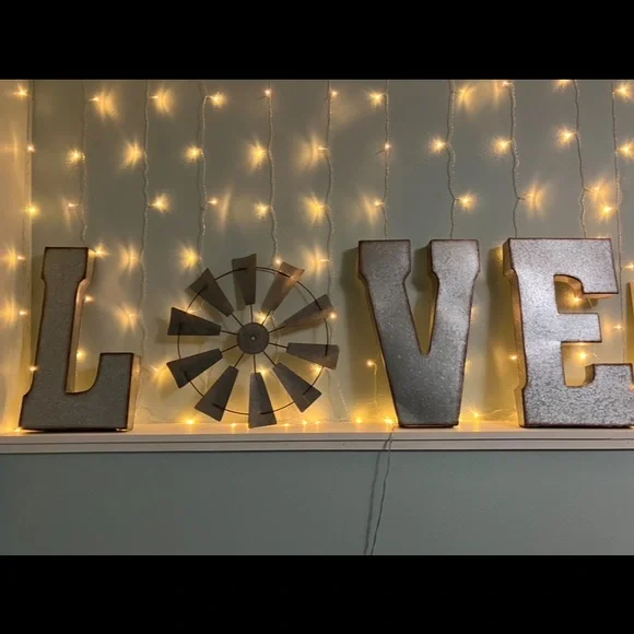 Galvanized Large LOVE Letter Decor